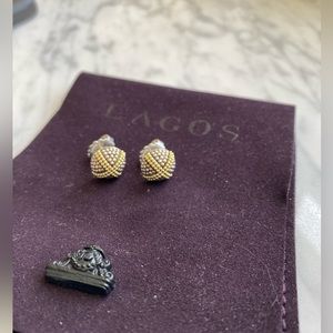 LAGOS, Signature Caviar Large Domed “X” Stud Earrings, pristine condition!